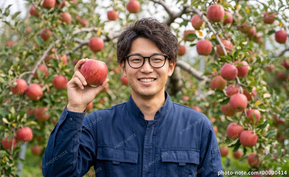 リンゴ農家の男性