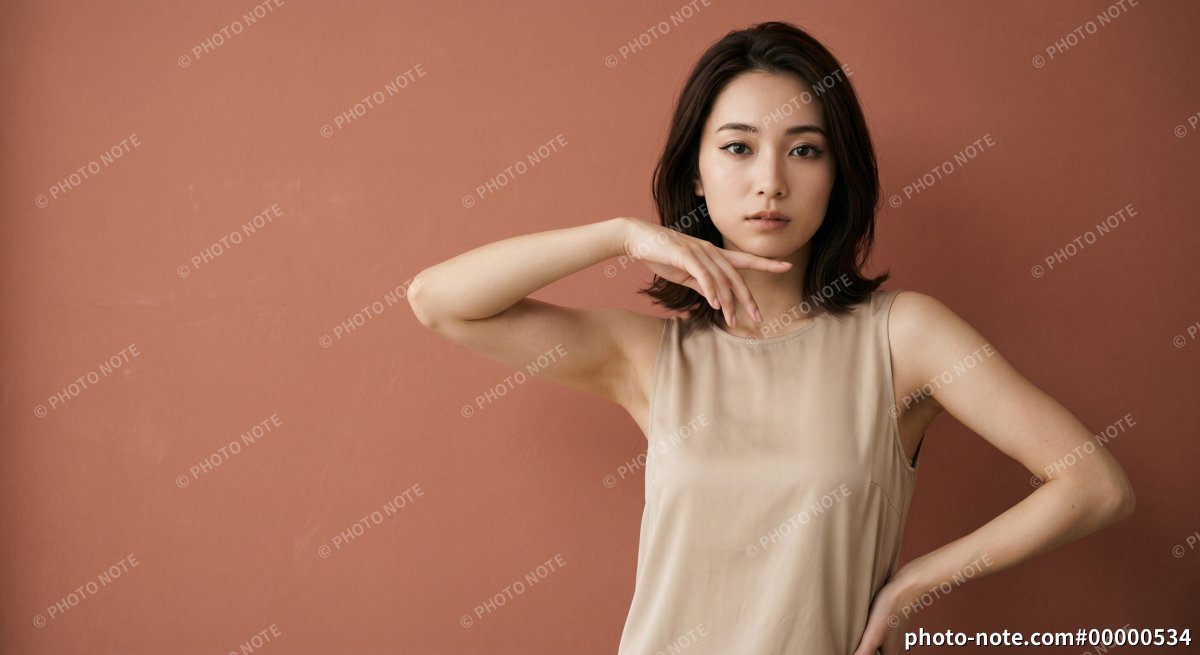 ノースリーブ姿の女性のポートレート