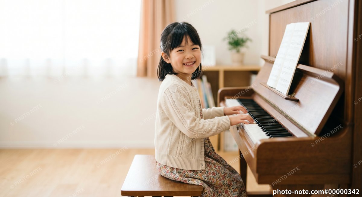 ピアノを練習する子ども