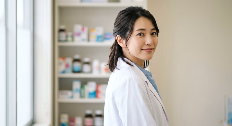薬剤師の女性のポートレート