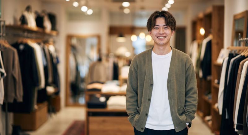 アパレル販売の男性スタッフ