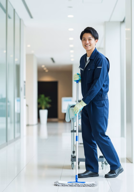 清掃作業員の男性