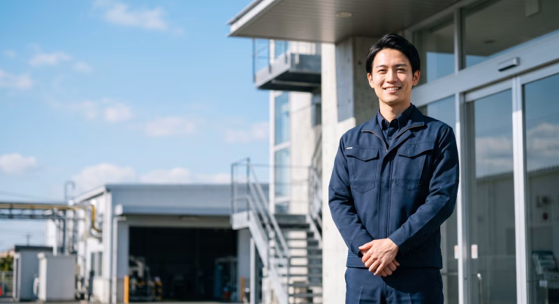 製造業で働く作業員の男性