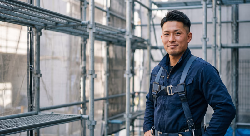 鳶・足場職人の男性作業員