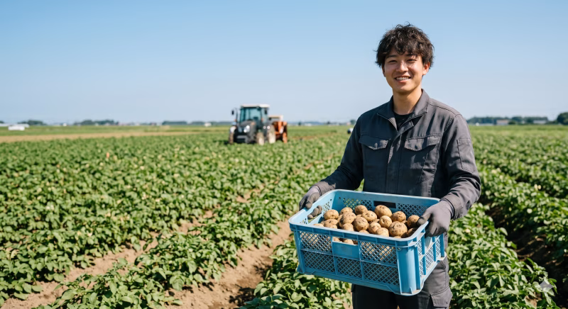 じゃがいも農家の男性