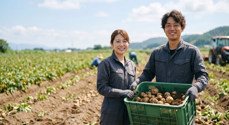 じゃがいも農家の男女