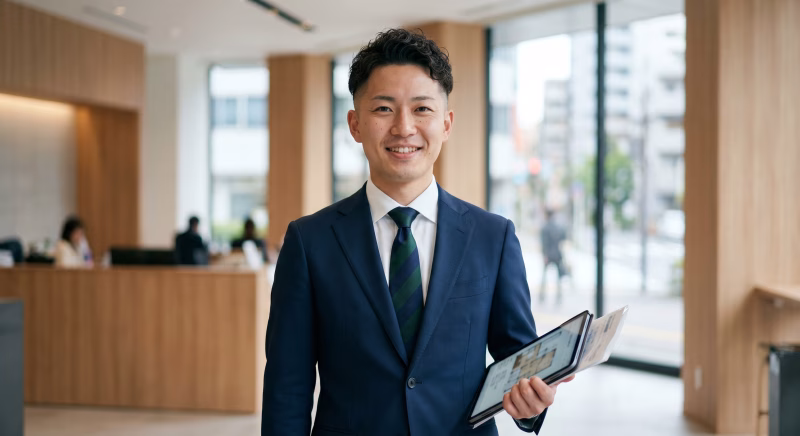 不動産営業の若い男性