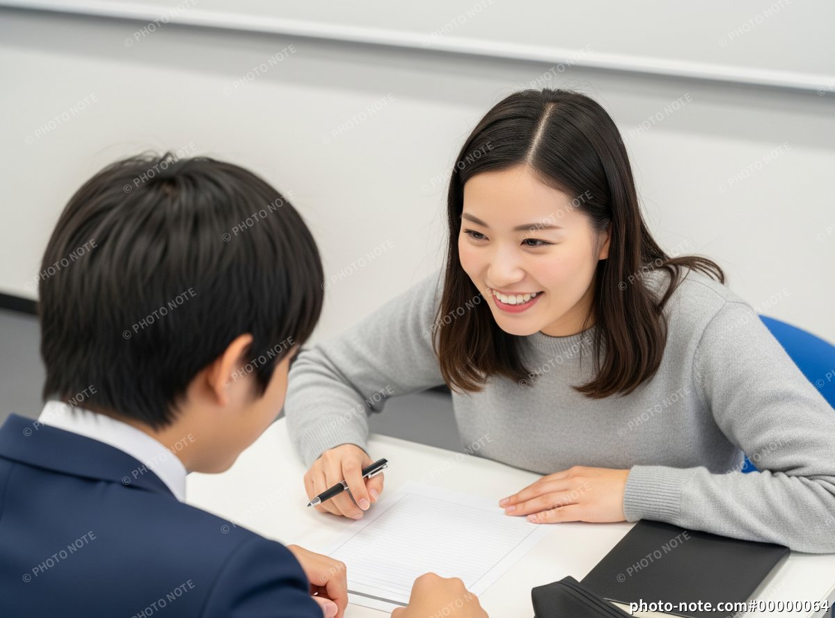 塾で指導をする塾講師の女性