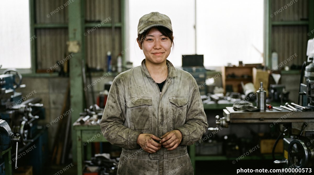 製造業で働く女性作業員