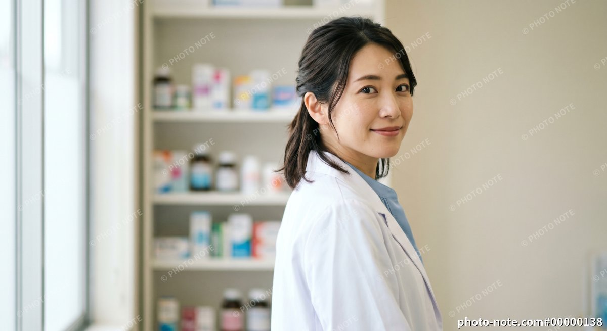 薬剤師の女性のポートレート