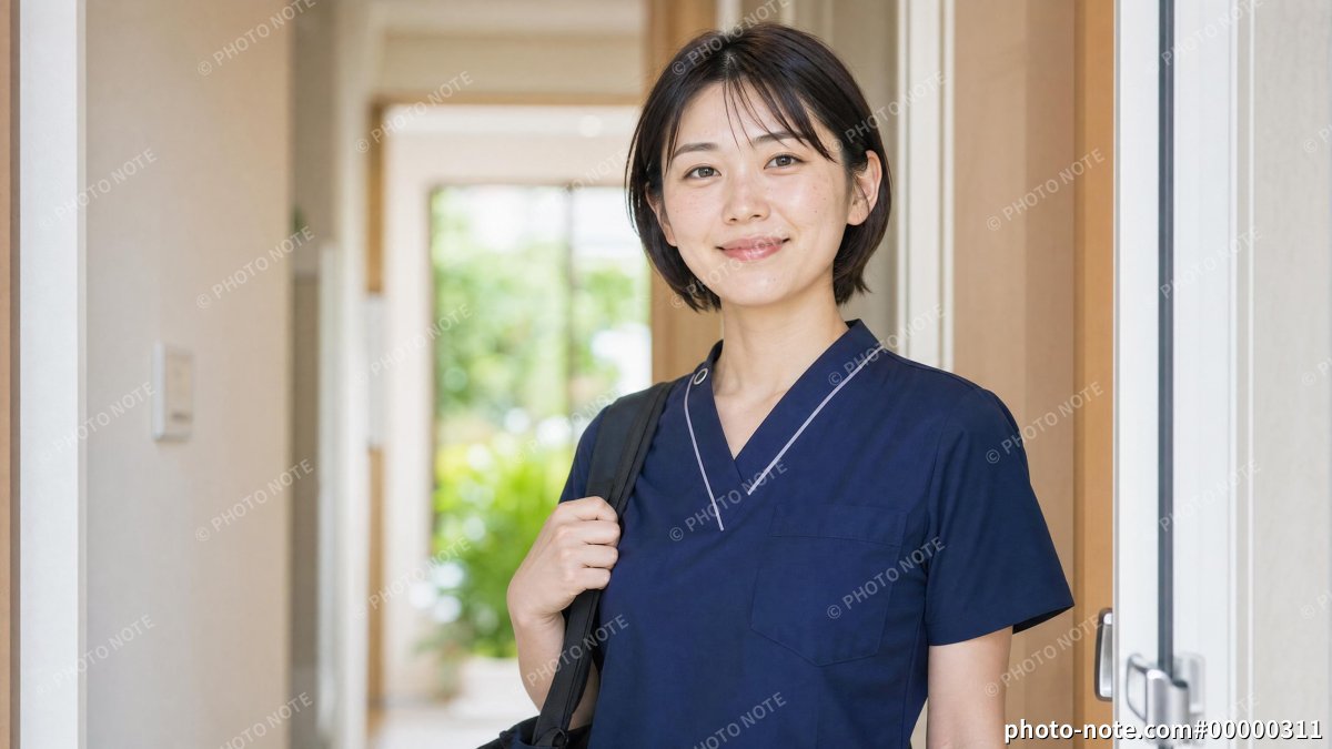 医療バックを持つ訪問看護師や訪問介護士