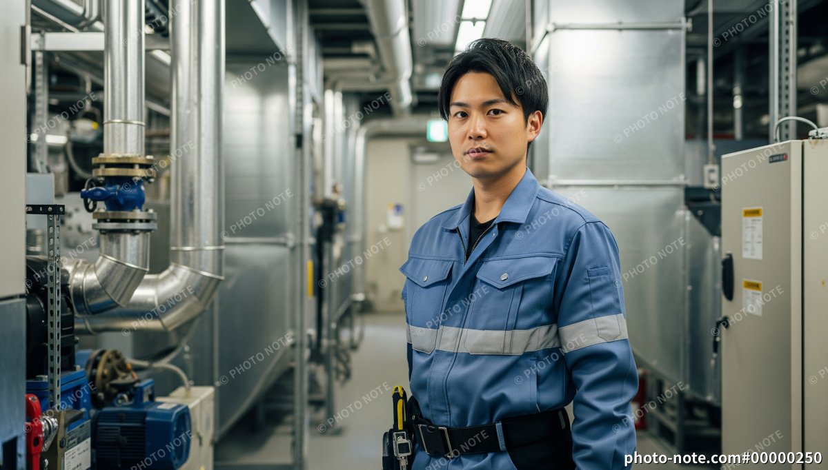 設備点検スタッフの男性