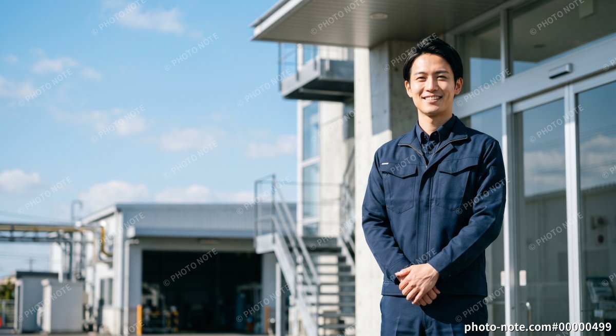 製造業で働く作業員の男性