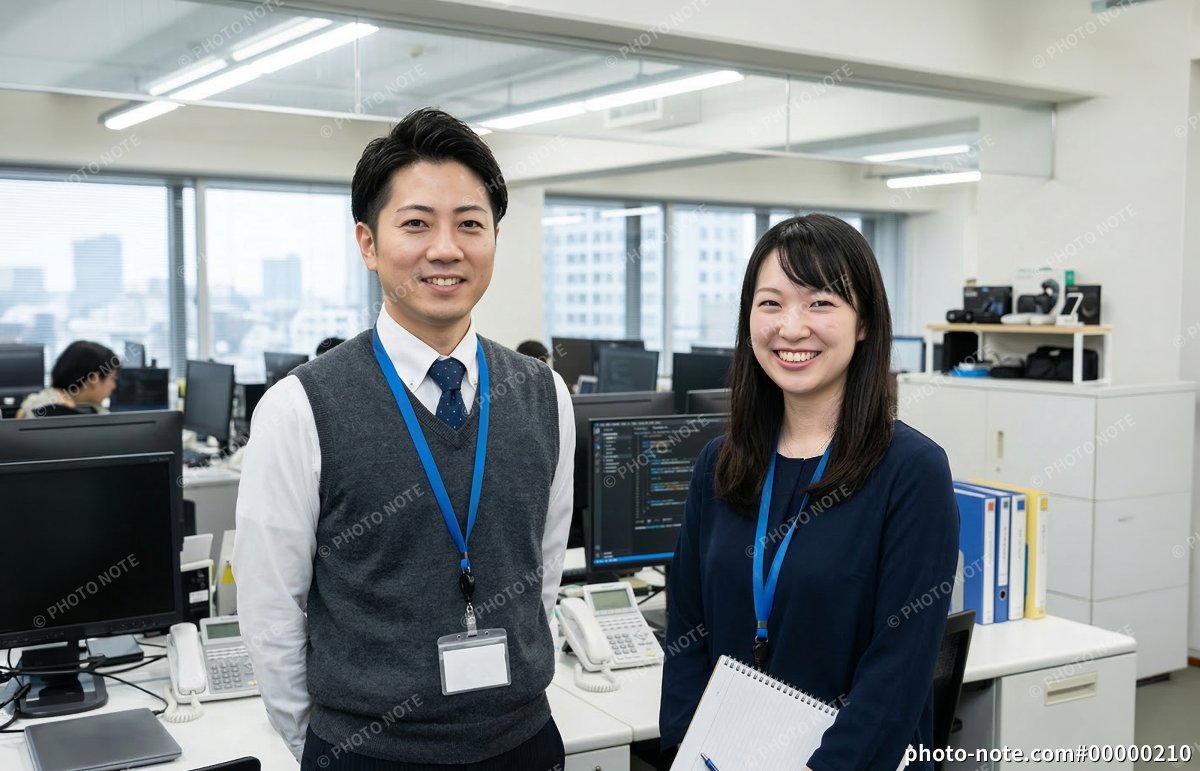 オフィスで働く男女のイメージ