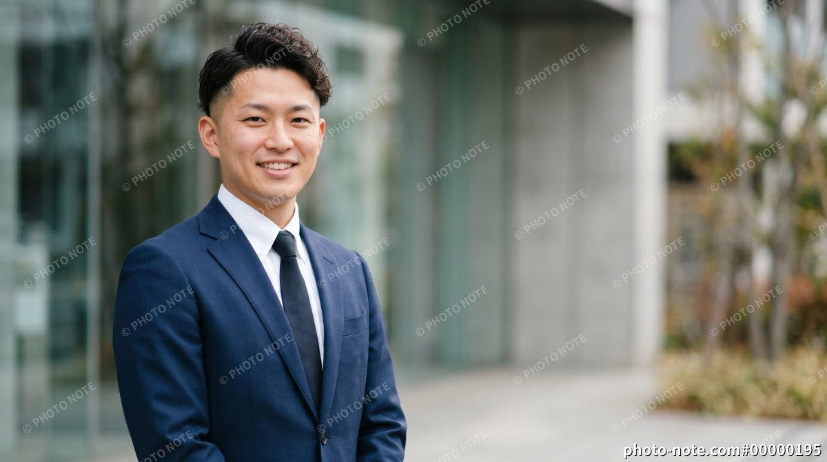 笑顔のビジネスマン 営業職や新入社員の採用イメージ