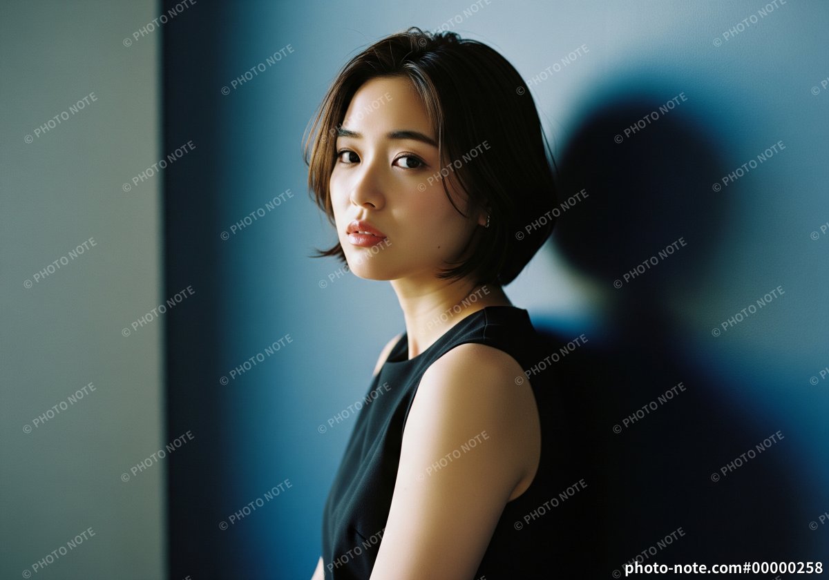 アンニュイな表情の女性ポートレート