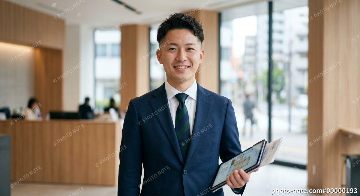 不動産営業の若い男性