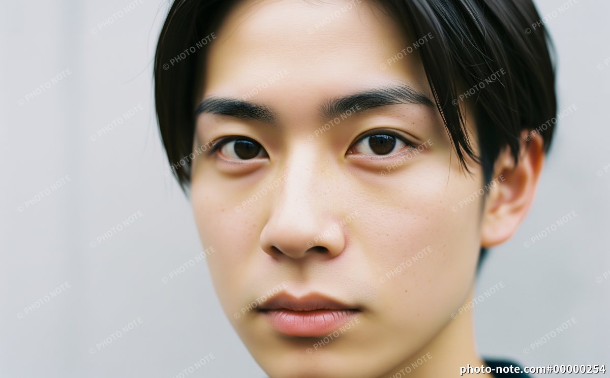 若い男性の顔のクローズアップのポートレート